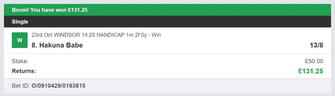 Horse Racing For Today - Winner - 2023-10-23