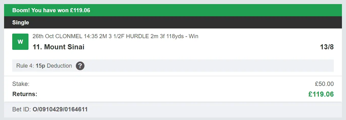 Horse Racing For Today - Winner - 2023-10-26