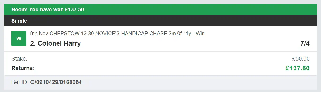 Horse Racing For Today - Winner - 2023-11-08