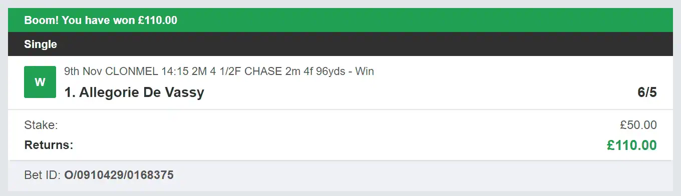 Horse Racing For Today - Winner - 2023-11-09