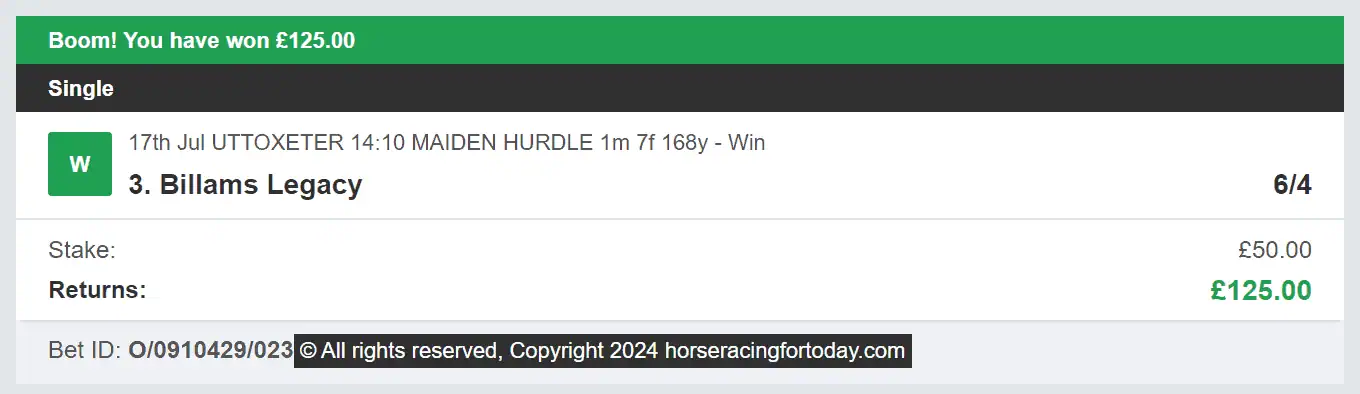 Horse Racing For Today - Winner - 2024-07-17