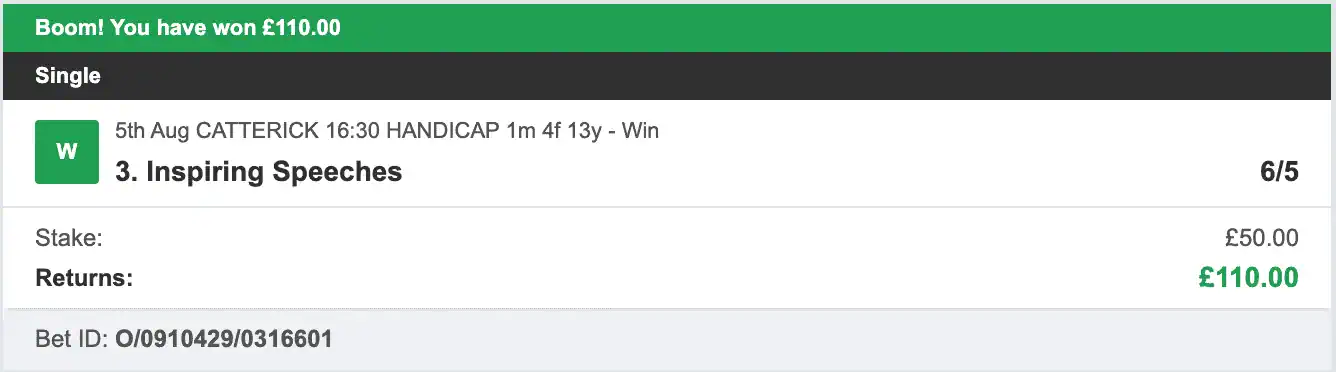 Horse Racing For Today - Winner - 2025-08-05