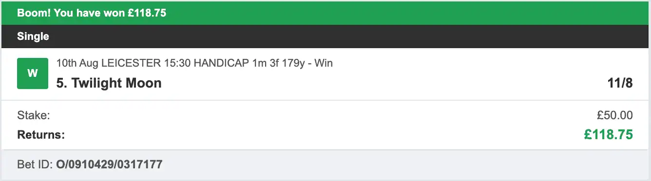 Horse Racing For Today - Winner - 2025-08-10